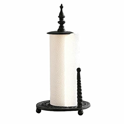 LOBERON Abroller Dudley, Küchenrollenhalter im Landhaus-Stil, Vintage-Charme, dekoratives Küchenaccessoire, Küchenutensilien, Gusseisen, schwarz