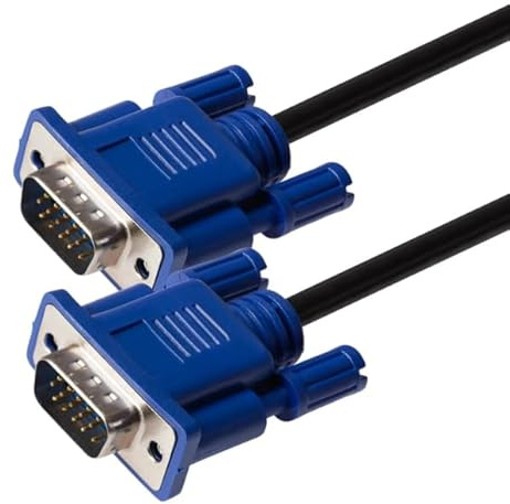 Pluscom® 1m VGA PC Monitor Cable / Replacement SVGA Lead / Male to Male 15 Pin / For PC, Laptop, Computer, Mac to LCD, TFT Monitor Screen / 1 Metre