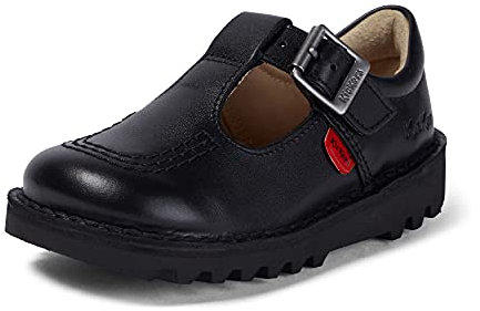 Kickers Girl's Kick T Bar Black School Shoes | Classic & Stylish | Extra Comfortable | Premium Quality, Black, 5 UK Child