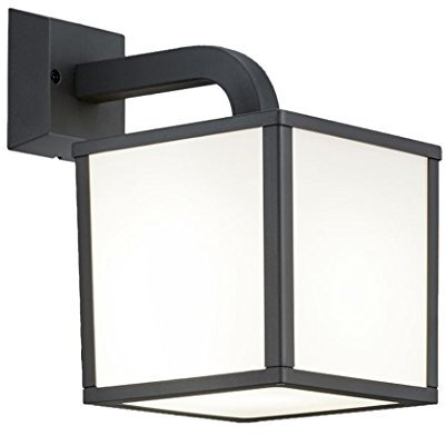 Trio Leuchten LED Aussenwandleuchte 221560142 Cubango, Aluminiumguss, anthrazit, Schirm Acryl weiß, inkl. 1 x E27 5 Watt