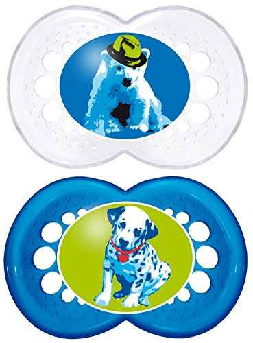 MAM Original Silikon 6-16 Monate, Doppelpackung, Sonderedition (Eisbär - Hund)