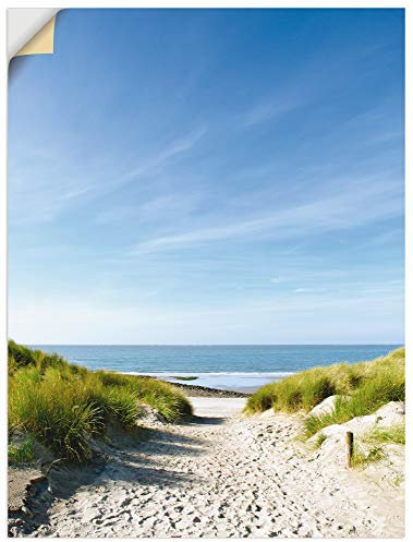 ARTland Wanddeko Wandtattoo selbstklebende Vinylfolie 60x80 cm Strand Meer Küste Düne Nordsee Maritim T9EX