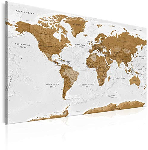 B&D XXL - Pinnwand Karte Landkarte Kontinent, 120x80 cm, Geschenkidee, Büro | Kombiniert Pinnwand und Wandbild, praktisch und dekorativ, ideal fürs Büro oder Wohnzimmer, inspirierend, langlebig, stilvoll