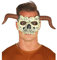 Guirca gruselige Dämon Halbmaske Dämonmaske mit Hörnern Halloween Horror Monster Teufel