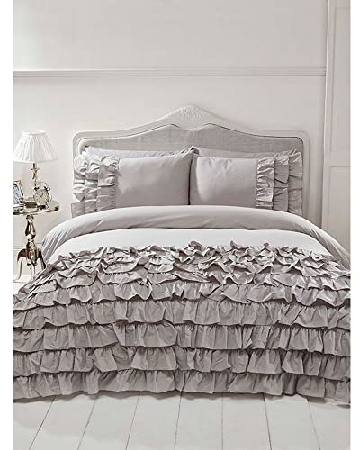 Rapport Flamenco Duvet Set, Single-Grey, Polyester-Cotton, FLAMEN-SING-GREY