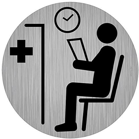 immi Türschild Aufkleber, Wartezimmer, Ärzte, Praxen, Klinik, Patienten, 95mmØ