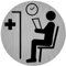 immi Türschild Aufkleber, Wartezimmer, Ärzte, Praxen, Klinik, Patienten, 95mmØ