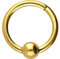 PIERCINGLINE Chirurgenstahl Segmentring Clicker + Kugel Piercing Ring Septum Ohr Helix Tragus Goldfarben 3 x 1,2 x 6 mm