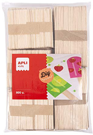 APLI Kids 17454 - Palos polo de madera natural tamaños surtidos 800 u. formato MAXI