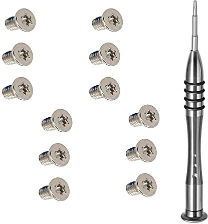 Michaelia Lot de 12 vis de Rechange pour boîtier inférieur de Dell XPS 13 9343 9350 9360, XPS 15 9550 9560 Precision M5510+ 1 Tournevis Torx T5 M2 x 3 mm