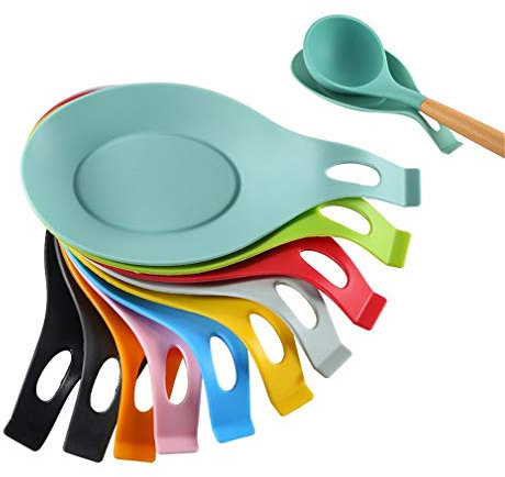 10 PCS repose-cuillère en silicone pour cuisine - résistant à la chaleur - porte-spatule louche ustensile pour cuisinière