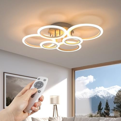 RUYI Moderne Deckenlampe, Φ80cm 72W Deckenleuchte Lampe Wohnzimmer Dimmbar mit Fernbedienung Farbwechsel 2800K-7000K Helligkeit Einstellbar, mit Memory Funktion,Wohnzimmerlampe Schlafzimmerlampe Küche