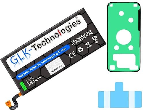 High-Capacity Replacement Battery Compatible with Samsung Galaxy S7 Edge SM-G935F | Original GLK-Technologies Battery | 3600 mAh | Replaces EB-BG935ABE Includes 2 x Adhesive Tape Sets