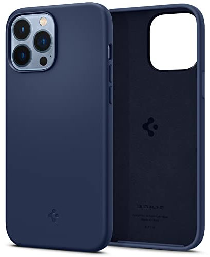 Spigen Silicone Fit Case Compatible with iPhone 13 Pro Max - Navy Blue