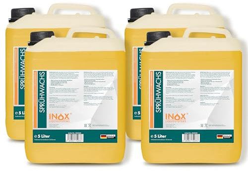 INOX® Sprühwachs 4x5L – Hochwertiges Autowachs mit Abperleffekt | Auto Wax zur Lackversiegelung mit Glanzschutz | Für einfache Sprühversiegelung & Pflege