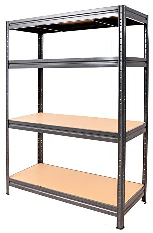 STIER Schwerlast-Fachbodenregal, maximale Fachlast 500kg, HxBxT 1770x1800x600 mm, Lagerregal, Werkstattregal, Werkzeugregal, Kellerregal, Steckregal, stabiles Stahlgestell, einfach zu montieren