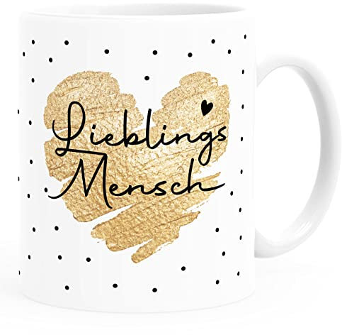 SpecialMe® Kaffee-Tasse Herz Danke Geschenk Lieblingsmensch Alltagsheld Berufe Spruch Schrift Lieblingsmensch weiß Keramik-Tasse