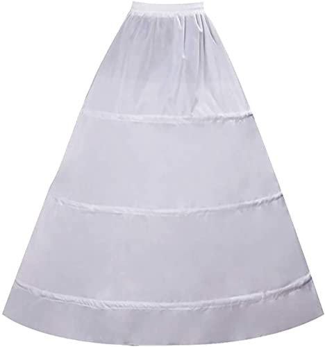 RULTA Women A-Line white Full Length 3 Hoops Crinoline Petticoat Underskirt for Wedding Dress Ball Gown (3hoops, white)