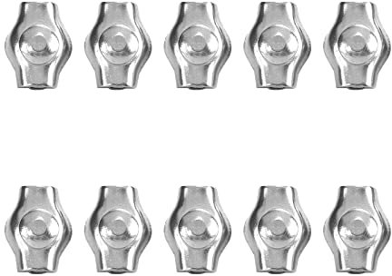 Fermaglio per Fune Metallica, Clip per Cavi per Funi Metalliche, Morsetto per Cavo in Acciaio Inossidabile per Funi Metalliche, Morsetto del Cavo Metallico, per Cavo per Funi Metalliche, 10 pezzi