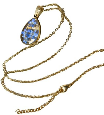 Tropf Vergissmeinnicht Anhänger Gold