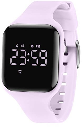 aswan watch Digitaluhr Kinder Mädchen mit Schrittzähler,Wecker,Stoppuhr, Licht,Datum-Sport Armbanduhr ohne App und Handy mit Silikonarmband
