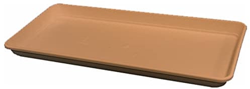 MONDO VIRO Sottovasi per vasi tondi e rattangolari di Varie Dimensioni e Colori in Polipropilene o Resina (Rettangolare 72 x 32 x 4,8 cm, Festonato Terracotta)