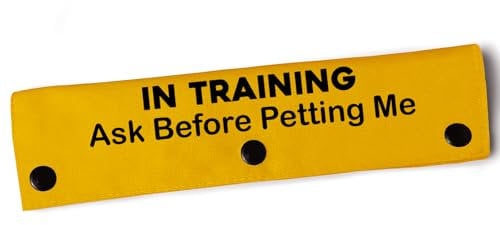 YROVWENQ in Training Ask Before Petting Dog Leash Sleeve with Yellow Training Alert, Gift for Dogs (Ask Before Petting Me Sleeve)