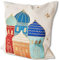 Papierdrachen Kissenbezug als Ramadan-Dekoration - hochwertig Gold-Bestickt mit Häusern - in Grösse 40x40cm - saisonale Zuckerfest-Deko