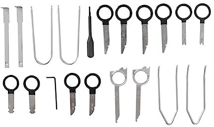liovitor 20Pcs Stereo Dash CD Player Removal Tool Set Automobile Replacement Car Radio Audio Removal Install Key Kit