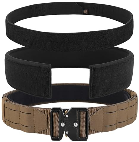 KRYDEX GEAR Taktischer Gürtel 2 Zoll mit Schnellverschluss Schwerlast Molle Gürtels Arbeitsgürte Hochleistungsgürtel für Herren (Kojotenbraun, L)