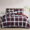 RUIKASI Bettwäsche 220x240 3 teilig Rot - Bettbezug 220 x 240 Set mit Tartan Muster, Bettwäsche-Sets 220x240cm aus Mikrofaser mit Reißverschluss Weich und Bügelfrei