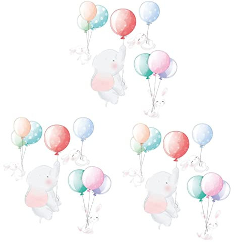 HEMOTON 3 Blätter Wandaufkleber kinder aufkleber Kirschdekor kinderzimmer dekoration wandtattoo zweig Wandtattoo Tier elefanten wandtattoos Mädchen schmücken Hintergrund PVC