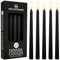 DECO EXPRESS Stabkerzen Set 6er, 10, 15 oder 50er, Lange Brenndauer bis zu 8 Std, Geruchslos (Schwarz - 15er-Pack)