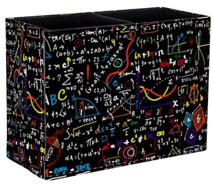 Stifthalter, quadratischer Stifthalter für Schreibtisch, Mathematik, linear, Mathematik, Kreis, geometrische Plotte, Muster, Stiftebecher, Make-up-Pinselhalter, Ständer, Display, Schreibtisch,