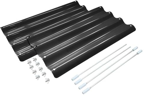 Harbour Housewares Galvanised Steel Raised Garden Bed Extension Set - 50cm - Anthracite - Large Outdoor Vegetable Flower Grow Planter Trough Box