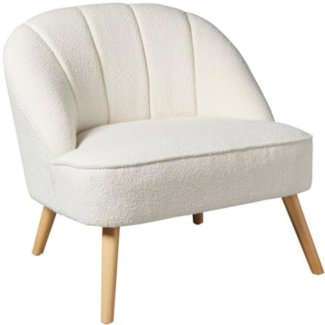 Atmosphera - Fauteuil naova Bouclette Blanc