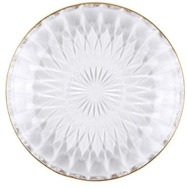 Amosfun Contenant Élégant en Verre avec Bordure Dorée pour Bijoux De Détail Accessoire De Photographie Décoration De Table Boîte De Rangement pour Bijoux