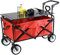 Bollerwagen Handwagen, Klappbarer Mehrzweckwagen Für Den Außenbereich, Zusammenklappbarer Wagenwagen, Mehrzweck-Gartenwagen Mit Tisch-Campingwagen Auf Rädern Gartenwagen Strandwagen(Black)