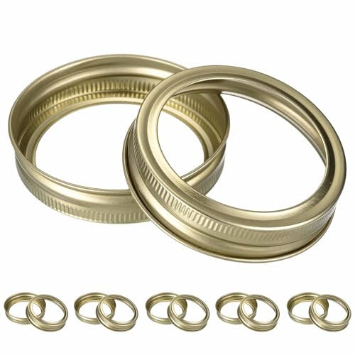 12 Pcs Jar Seals Replacement Canning Jar Rings Tinplate Split-Type Mason Jar Replacement Tin Screw Bands Leak Proof Storage Cover