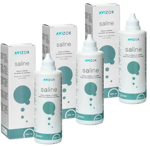 Saline Pack 3x350ml - Solución Salina para Todo Tipo de Lentillas - Hidratación y Aclarado Duradero - Limpieza Suave y Eficaz - Solución Completa para el Cuidado Ocular