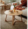 Table basse ronde en bois massif avec base à pieds en nœud, table d'appoint centrale moderne pour petit salon, bureau