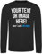 Custom Mens Long Sleeve Polyester T Shirt Personalised Any Text Image Logo Activwear Sports Performance Gym Workwear Long Sleeved Tee, M, Black