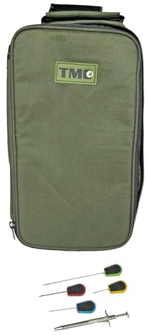 TMC Glug Bag mit 6 Töpfen, Set mit 4 Köderwerkzeugen & gratis Boiliegreifer, Karpfenangeln, Grün / Schwarz, Trage-/Aufbewahrungstasche