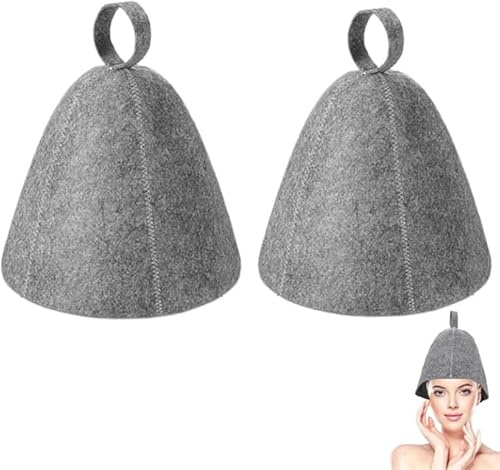 2 Pcs Sauna Hats, Ergonomi Felted Sauna Cap, Essential Steam Room Sauna Accessories, Steam Bath Hat for Men & Women