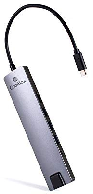 Watio Wave USB-C-Dock mit 3 USB-3.0-Anschlüssen, HDMI-Ausgang, Ethernet-Anschluss und Micro-SD-Steckplatz. Kompakt und funktional