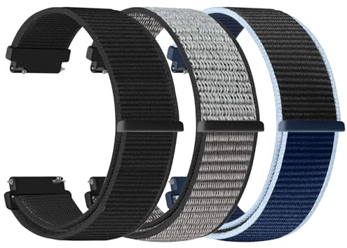 YONGBB 20mm Bracelet Montre en Nylon pour Garmin Forerunner 55/165/245/645/Vivoactive 6/5/Garmin Venu/Venu 2 Plus/Amazfit Active 2/Active/Polar Ignite 3/lgnite 2/Unite/COROS APEX 2/Pace 2 Bracelet