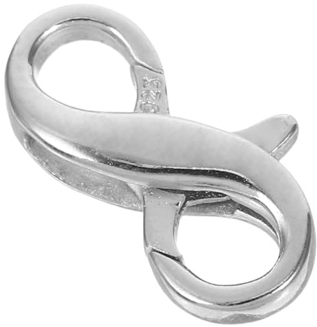 GARVALON Ganci Molla per Gioielli in Argento Placcato Rodio Moschettoni Doppi per Collane e Bracciali Chiusure Resistenti e Estensori per Progetti Te