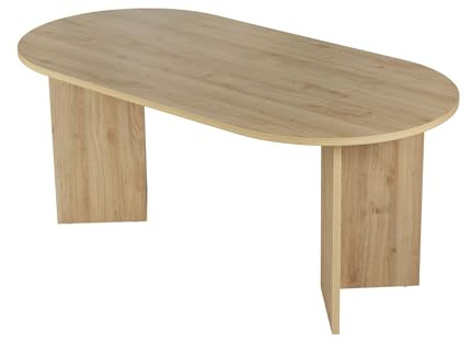 Eleganter Esstisch, Cadiz Oak, 180 x 75 x 89,5 cm | 100% melaminbeschichtete Spanplatte, 25 mm dick | Robustes Design, 70 kg Tragkraft, perfekt für Moderne Essbereiche