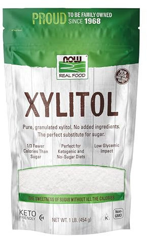 NOW Foods Xylitol, 100 % natürlicher Süßstoff, 1/3 weniger Kalorien als Zucker, 2 Stück