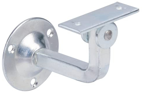 Alberts 702496 Handlaufstütze | zur Befestigung an der Wand, Auflage verstellbar | zum Anschrauben | Auflage gerade | verzinkt